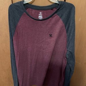 Maroon and grey men’s long sleeve t shirt Large Hurley